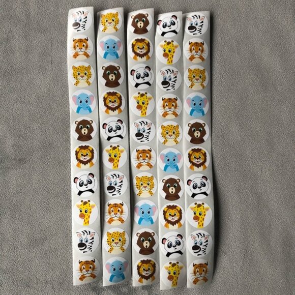 200 One Inch Stickers ~ Animal Theme ~ Owl Kawaii Asian Cat Wild Animals - Picture 7 of 9